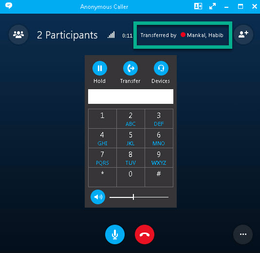 make a call from skype for business