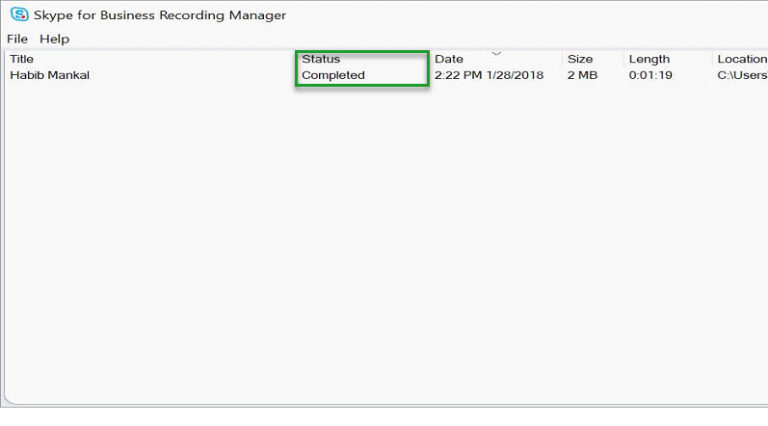 skype for business recording manager